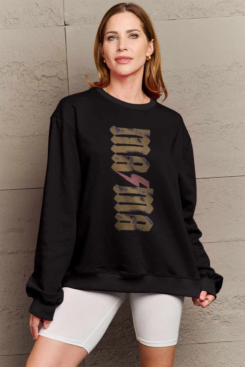 Simply Love Full Size MAMA Round Neck Sweatshirt