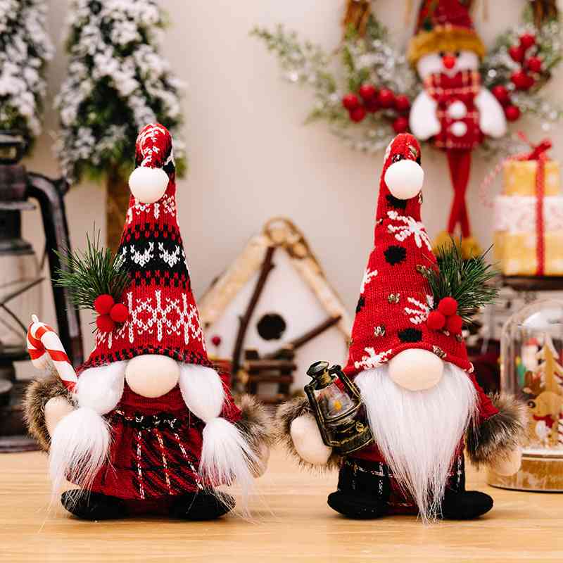 Pom-Pom Trim Pointed Hat Faceless Gnome